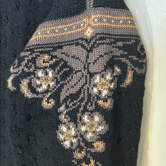 Dale of Norway Black and Brown /Taupe Cardigan Knit Sweater - see measurements - Picture 6 of 9